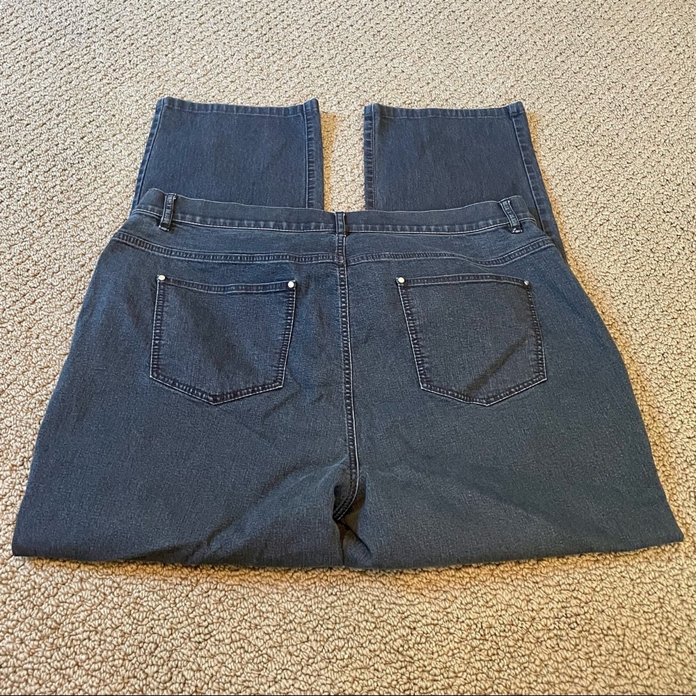 Lafayette 148 NY Thompson High Rise Dark Wash Stretch Denim Blue Jean Women’s 14 - Picture 8 of 15